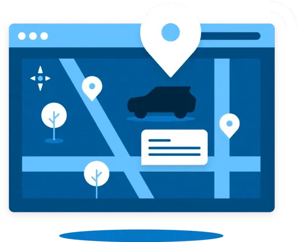 Auto transport map illustration